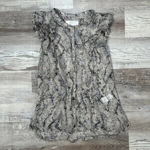 Zadig & Voltaire Snakeskin Silk Blouse Tarya Deluxe Ruffle Sleeve S